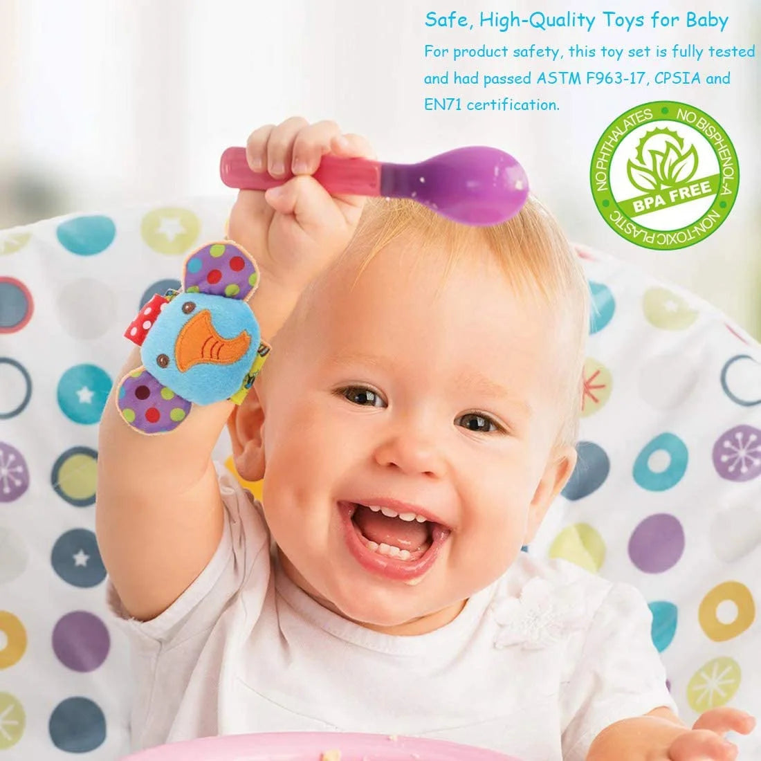 6 Pcs Baby Soft Rattle and Socks Toys Set N8848