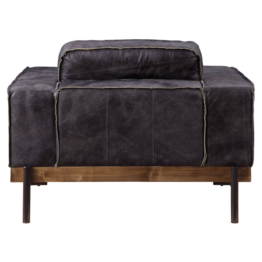 Square Arm Tufted Accent Chair in Antique Ebony P476768