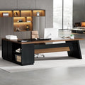 78" L-Shaped Desk with Drawers and File Cabinet A5068
