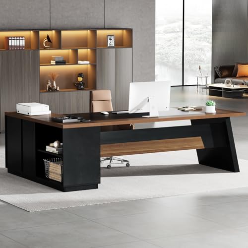 78" L-Shaped Desk with Drawers and File Cabinet A5068