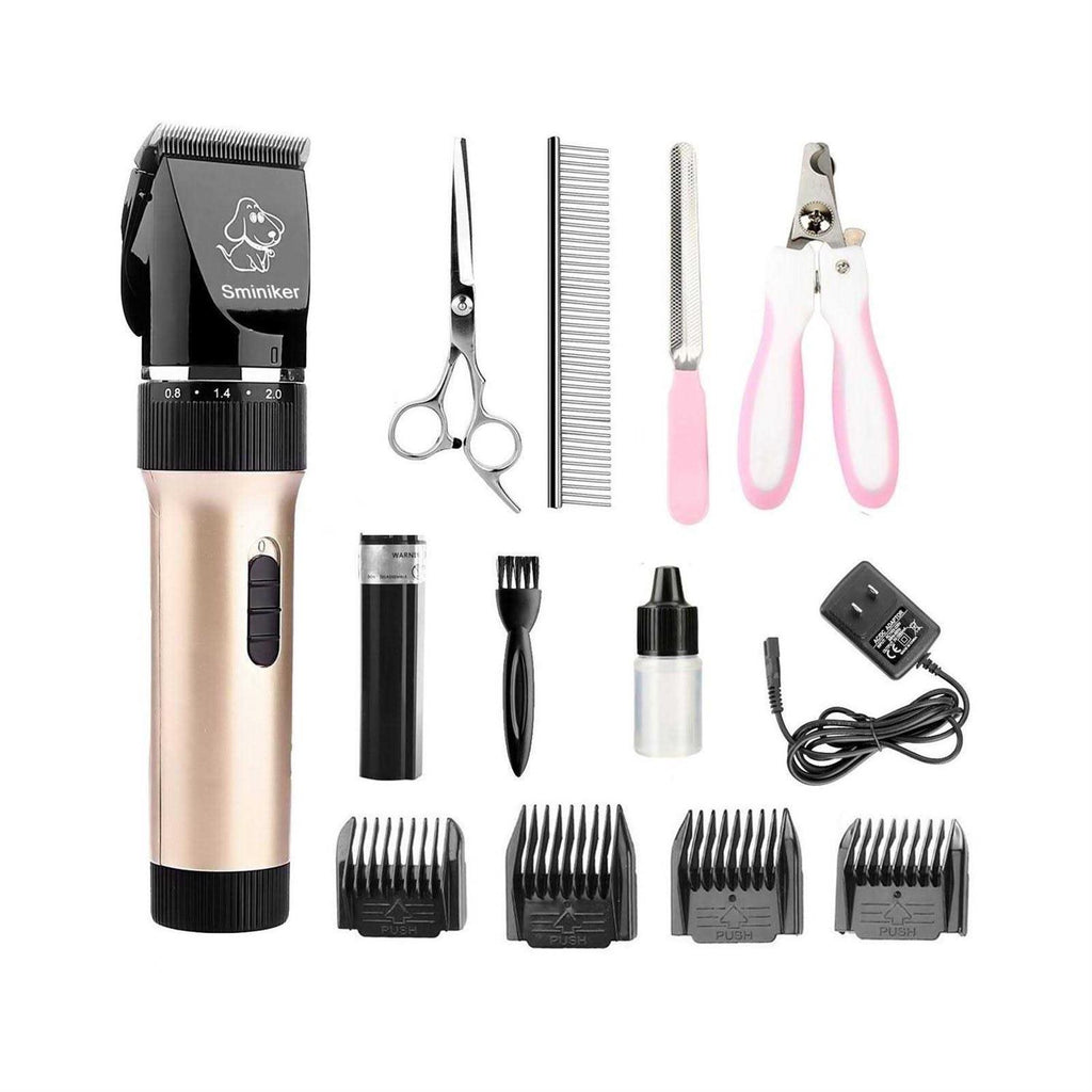 Low Noise Rechargeable Cordless Pet Clippers Grooming Kit with Storage Bag N304