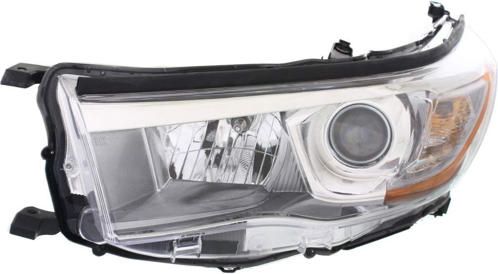 Smoked Chrome Headlight Assembly Pair for Toyota Highlander/Hybrid 2014-2015 I3870