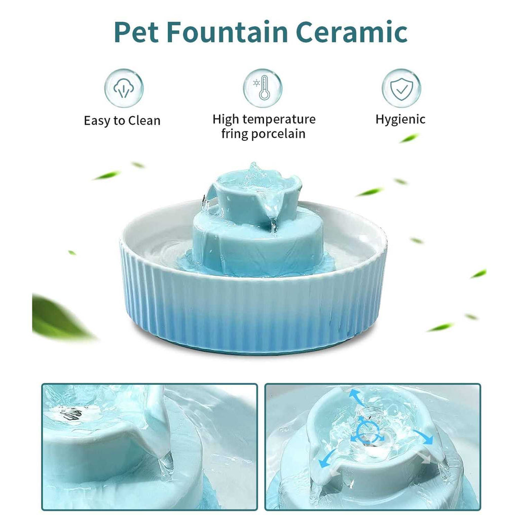 Ceramic Cat Water Fountain, 2.1 L Drinking Fountain Bowl R698854