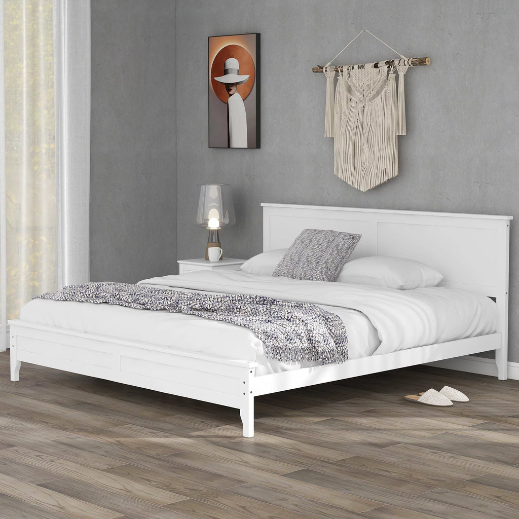 Solid Wood King Platform Bed C7738