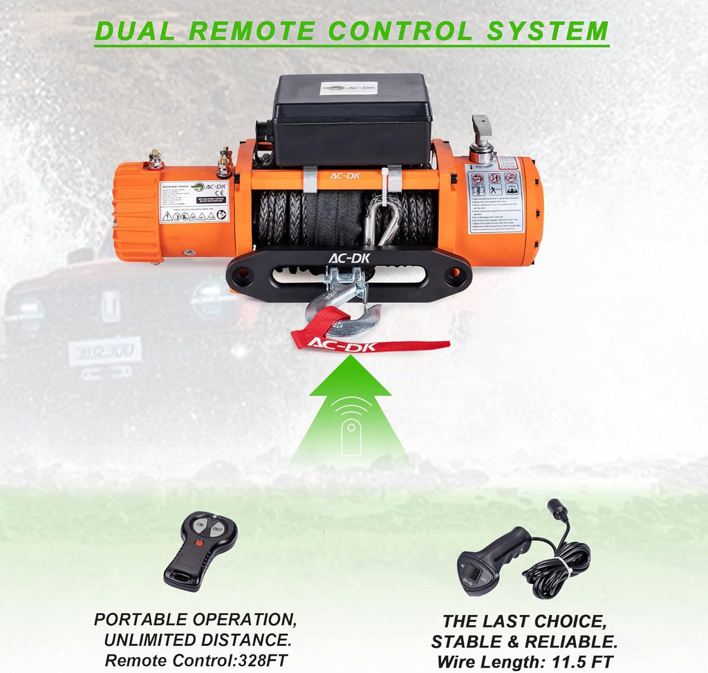 13000 lb 12V Electric Winch Kit with 85ft Synthetic Rope V860