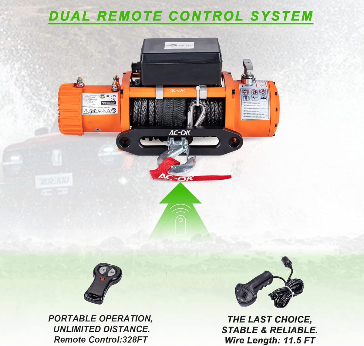 13000 lb 12V Electric Winch Kit with 85ft Synthetic Rope V860