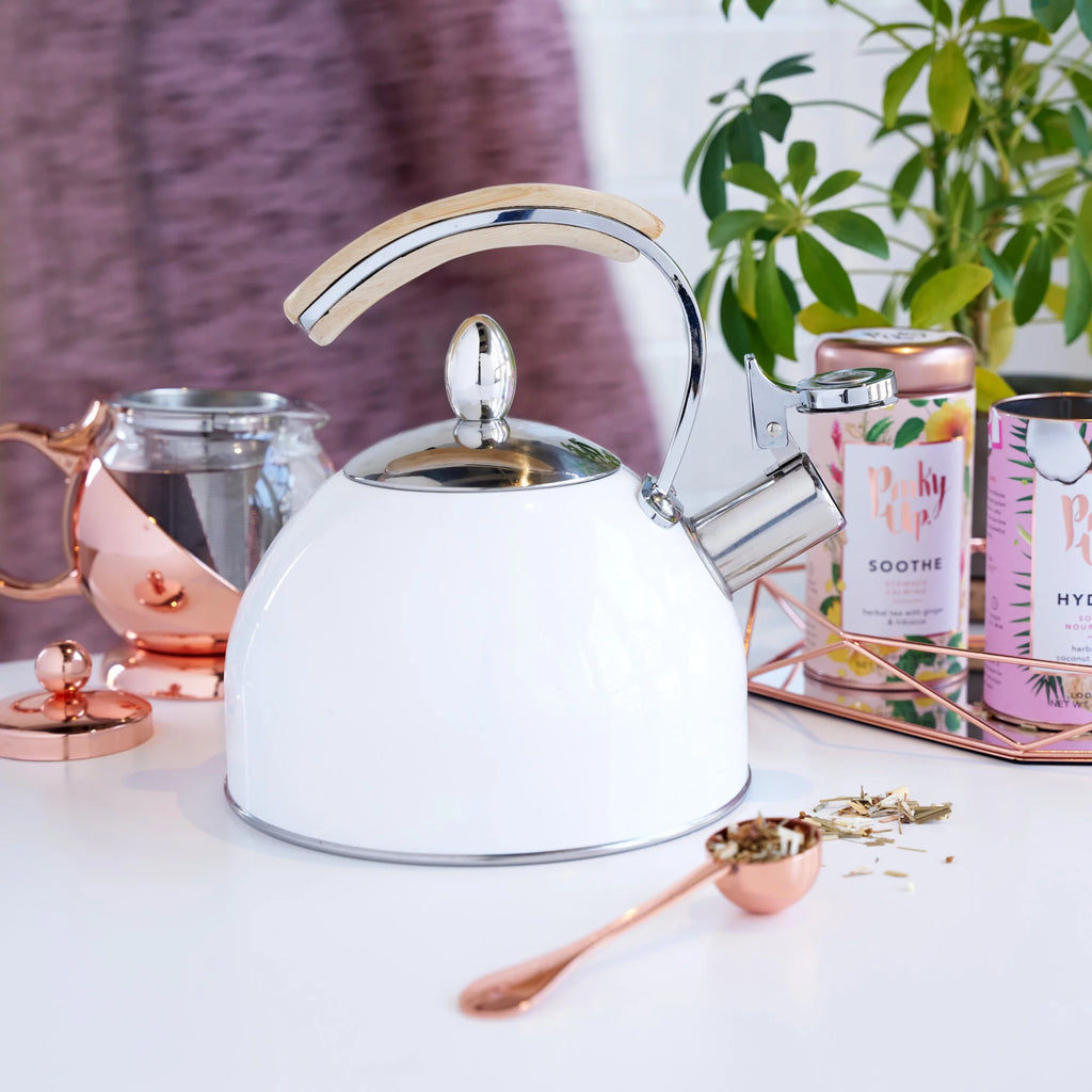 Gold Stainless Steel Whistling Tea Kettle X66552