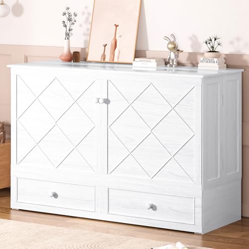 Queen Cabinet Cube Chest Bed with Tri-fold Mattress U31259