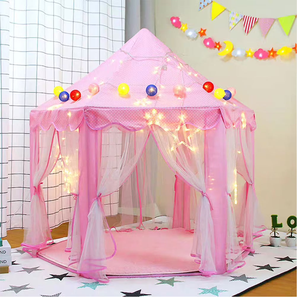 Pink Castle Play Tent with Led Lights H87397