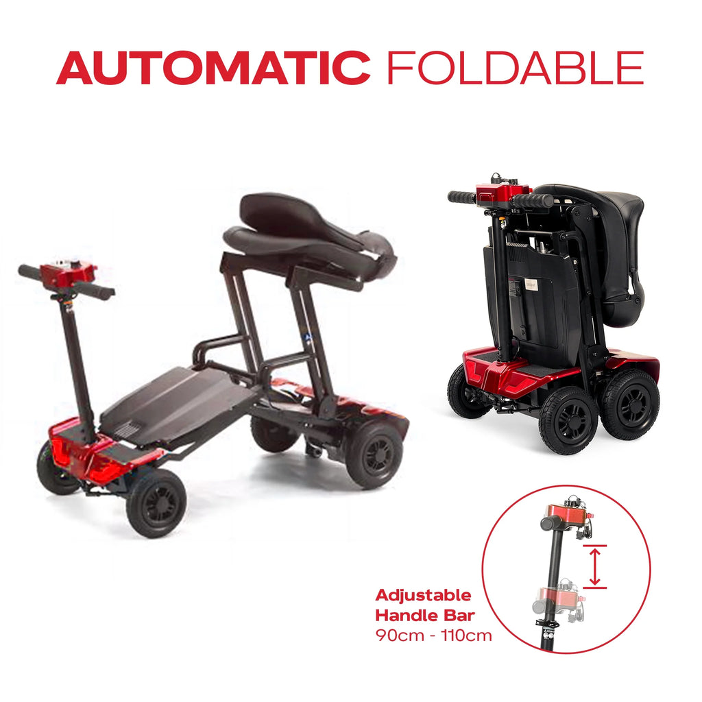 Auto Foldable Powered Mobility Scooter with Removable Lithium ion Battery O725