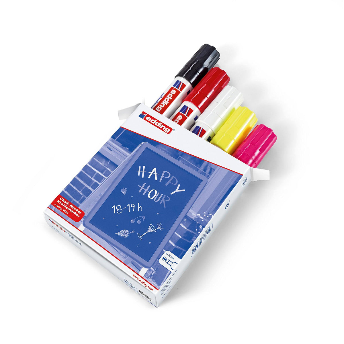 Chalk Marker Black, Green, Pink, Red, White 5 pc(s) W501311