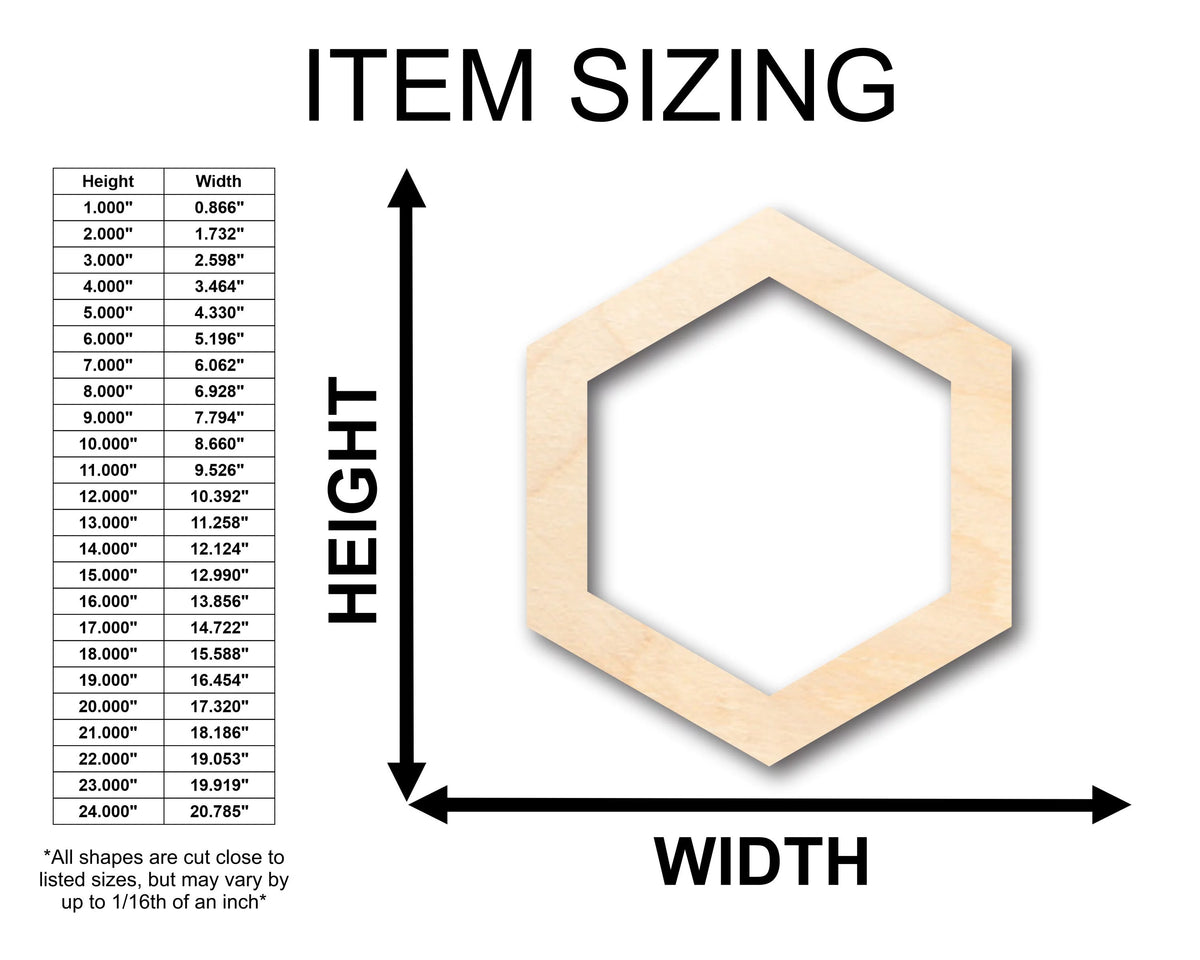 Unfinished Wood Hexagon Honeycomb Shape N4488