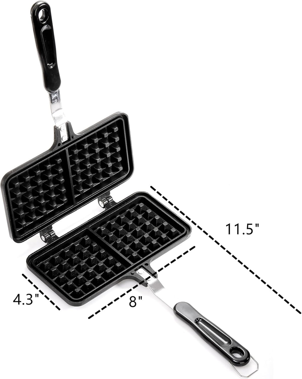 Non-stick Aluminum Waffle Maker with Long Handle P38411