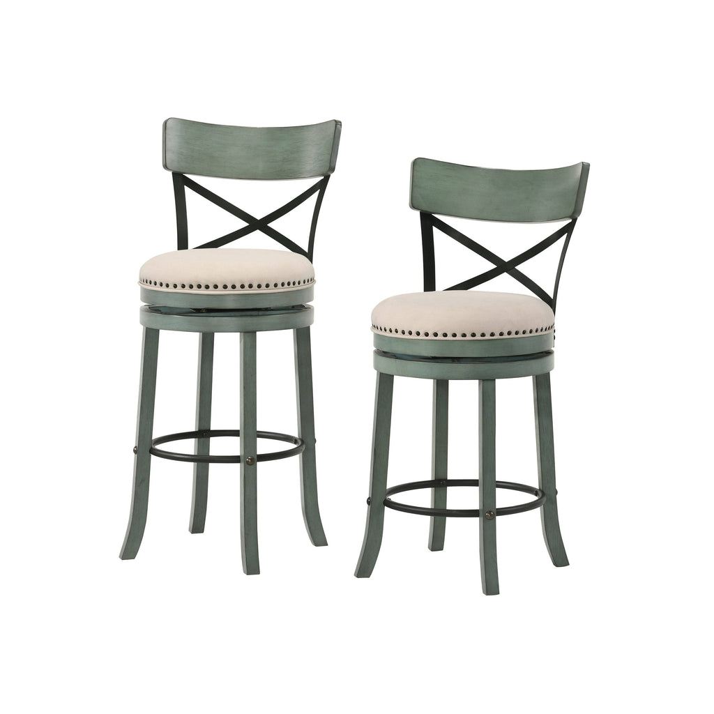 Light Grey Swivel Barstools Set of 2 P4808