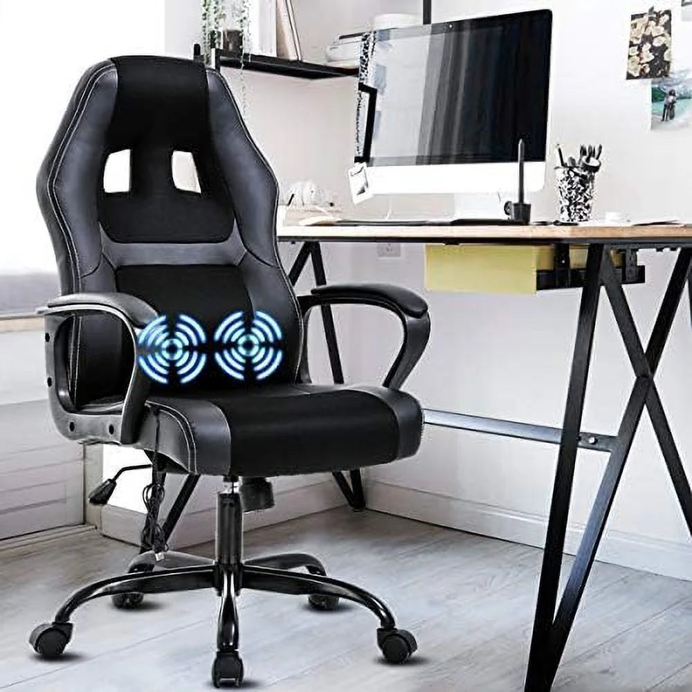 Ergonomic High Back Massage PU Leather Office Chair with Lumbar Support R936