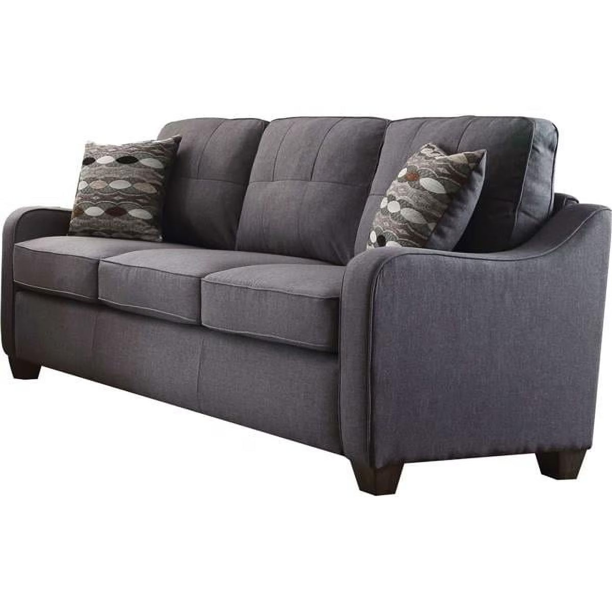 Gray Linen Sofa with 2 Pillows G5085