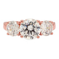 18K Rose Gold Three-Stone Diamond Engagement Ring C987126