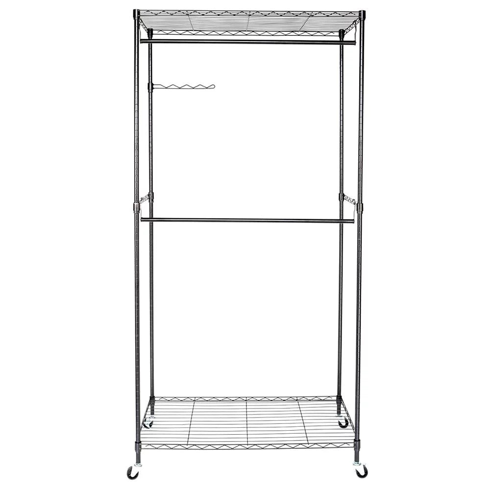 Heavy Duty Rolling Garment Rack Black J661