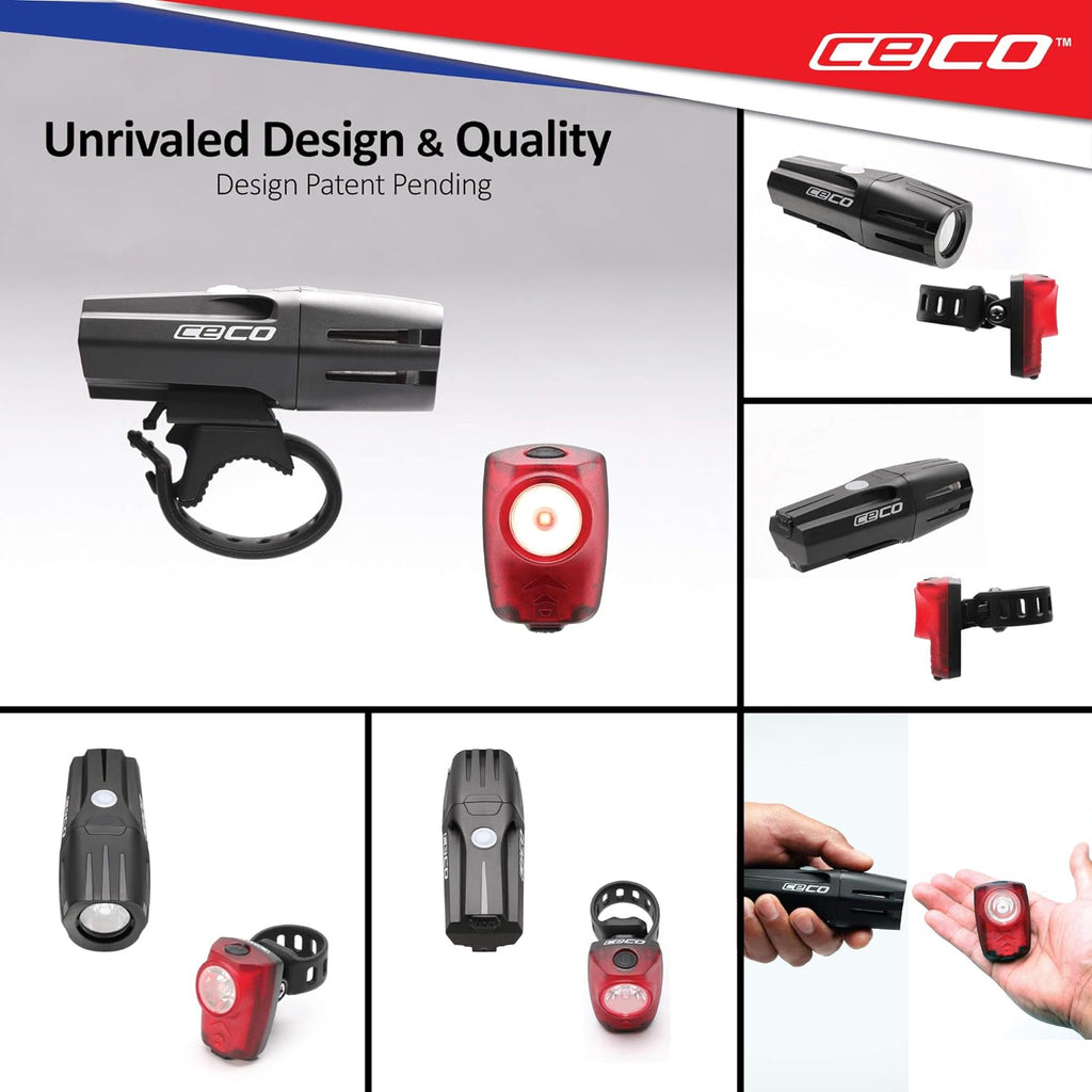 1,000 Lumen Headlight & 100 Lumen Tail Light Combo Pack, USB Rechargeable Bike Light Set, Pack of 2 Q9747