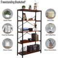 5-Tier Wood and Metal Bookshelf J3919