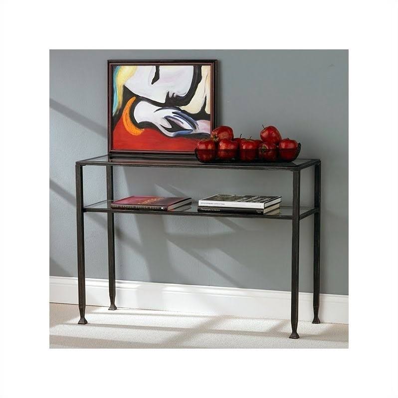 Black Sofa Table with Glass Top X8267