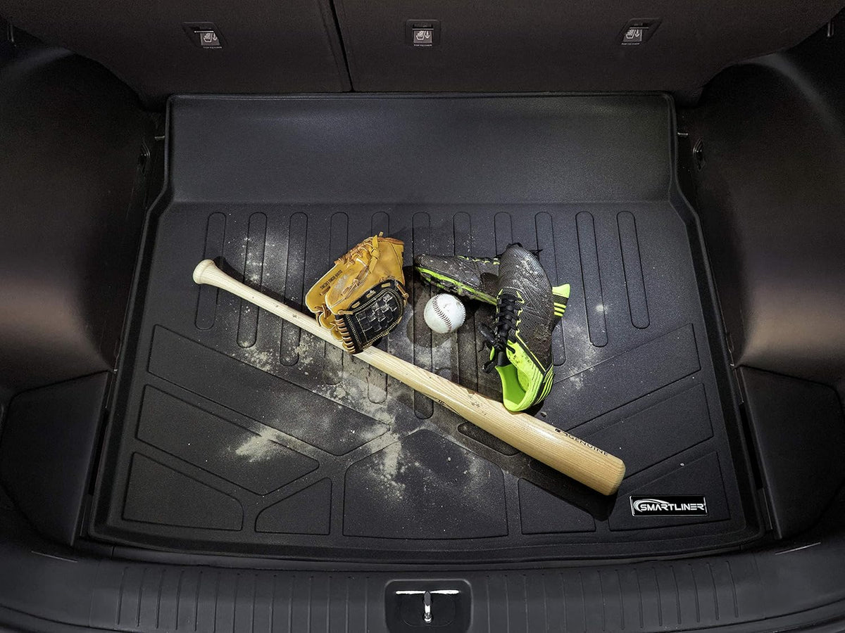 Black Custom Fit Floor Mats 2 Rows and Cargo Liner Trunk Set W673128