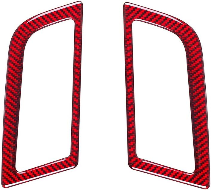 Carbon Fiber Side Air Conditioner Outlet Trim Cover for Ford Mustang 2015-2021 (2PCS Red) L527