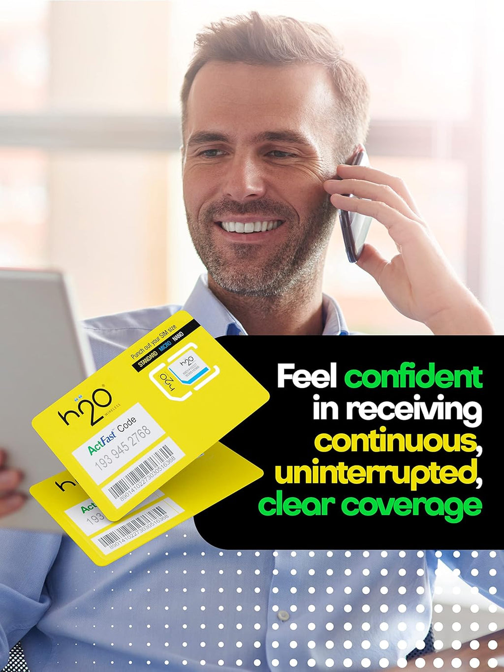 SIM Card with Unlimited Data & International Talk & Text and 6GB High-Speed 4G LTE/5G Data Coverage (90-Day Plan) N534639