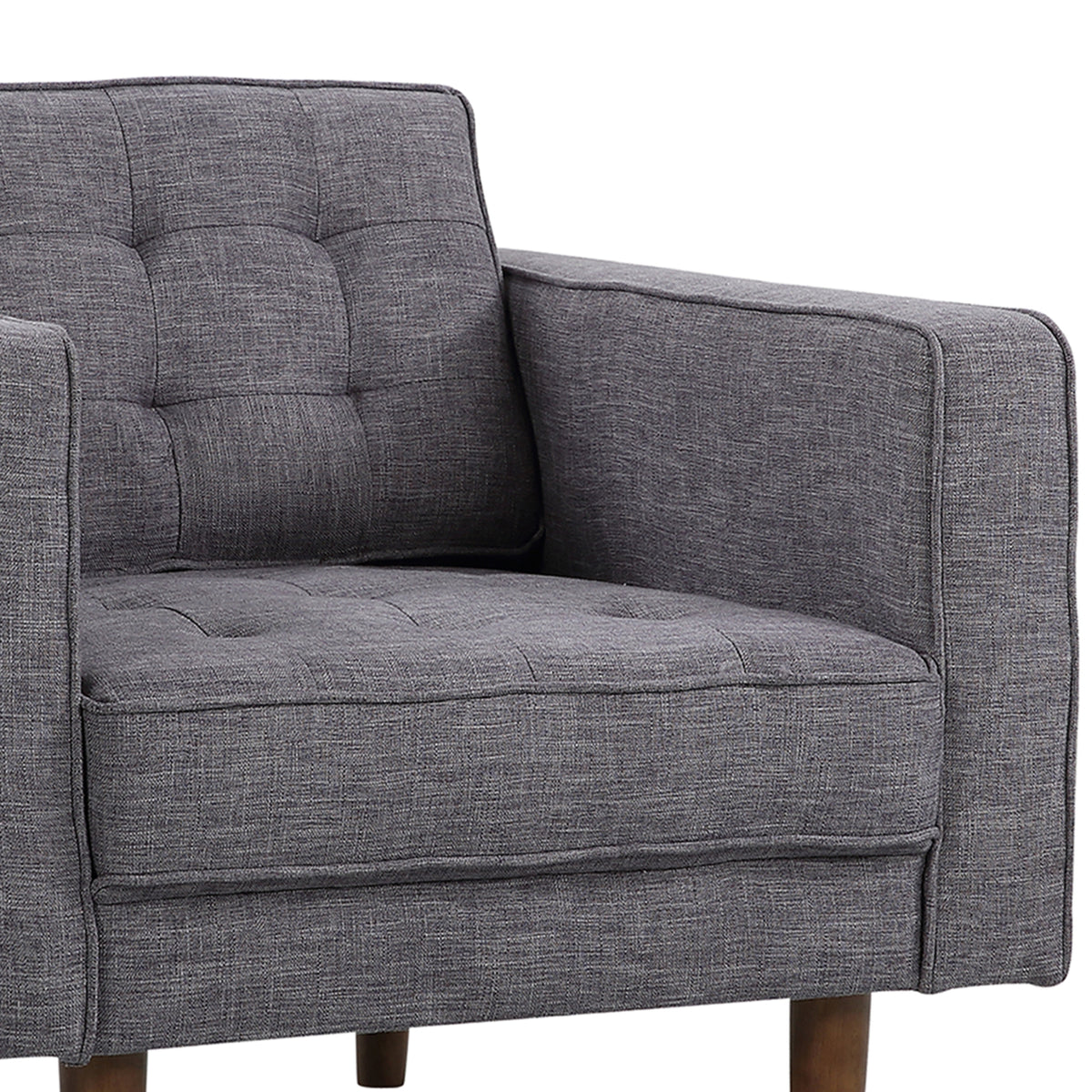 Gray Fabric Button Tufted Back Chair with Track Arms S394005