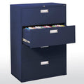 4 Drawer Lateral File Cabinet, Navy Blue J378
