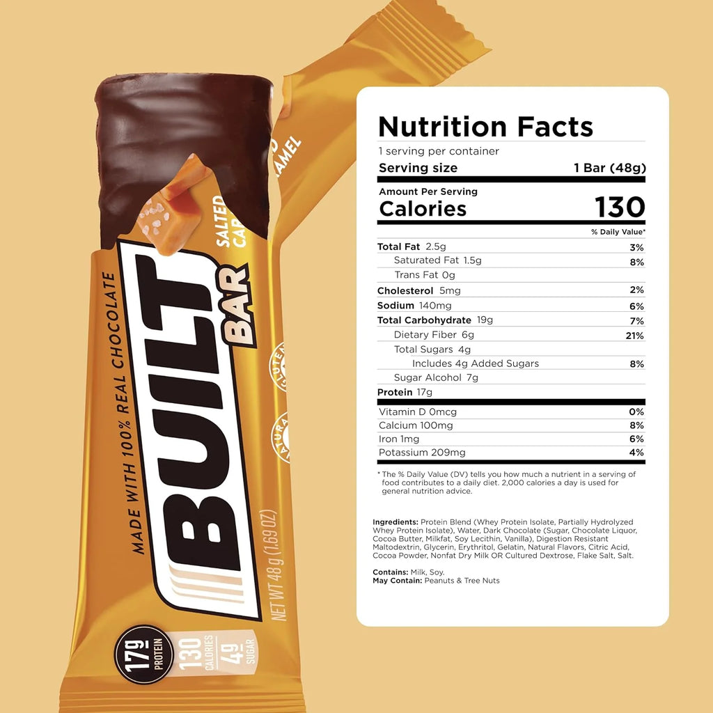 Salted Caramel Protein Bar, Gluten Free, 12 Count T89321