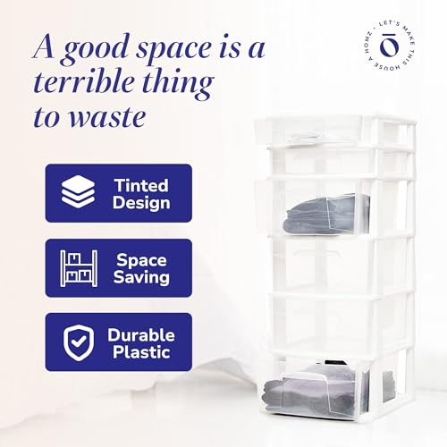 White 6-Tier Clear Plastic Storage Drawer Tower S451264