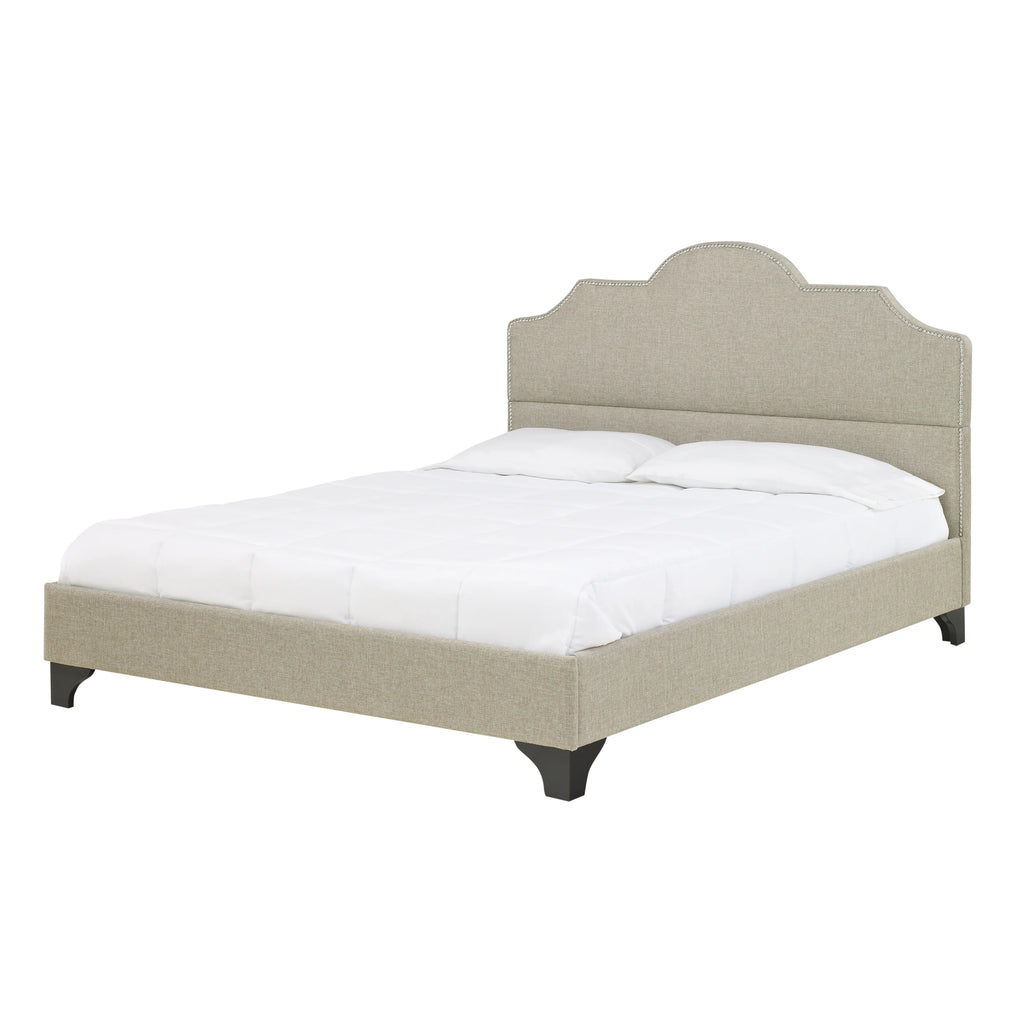 Upholstered Platform Bed with Nailhead Trim M31964
