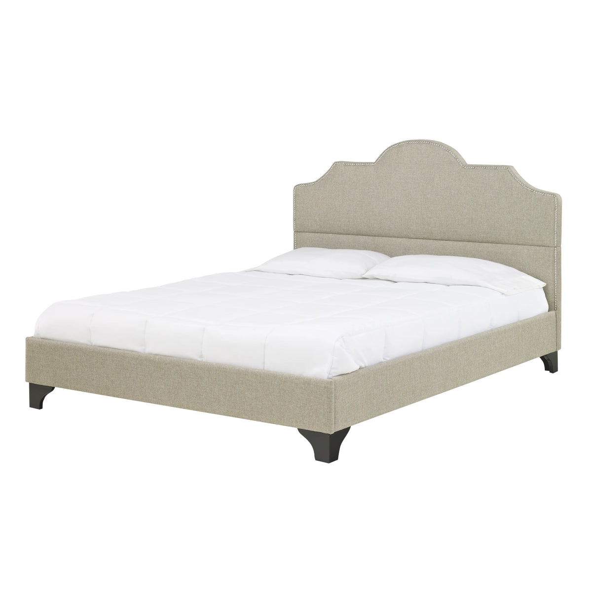 Upholstered Platform Bed with Nailhead Trim M31964