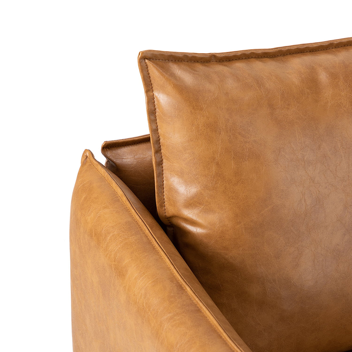 Vegan Leather Upholstered Accent Chair with Metal Legs V93837