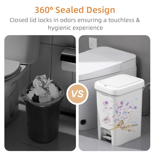5.7 Gallon Step Trash Can with Lid J730
