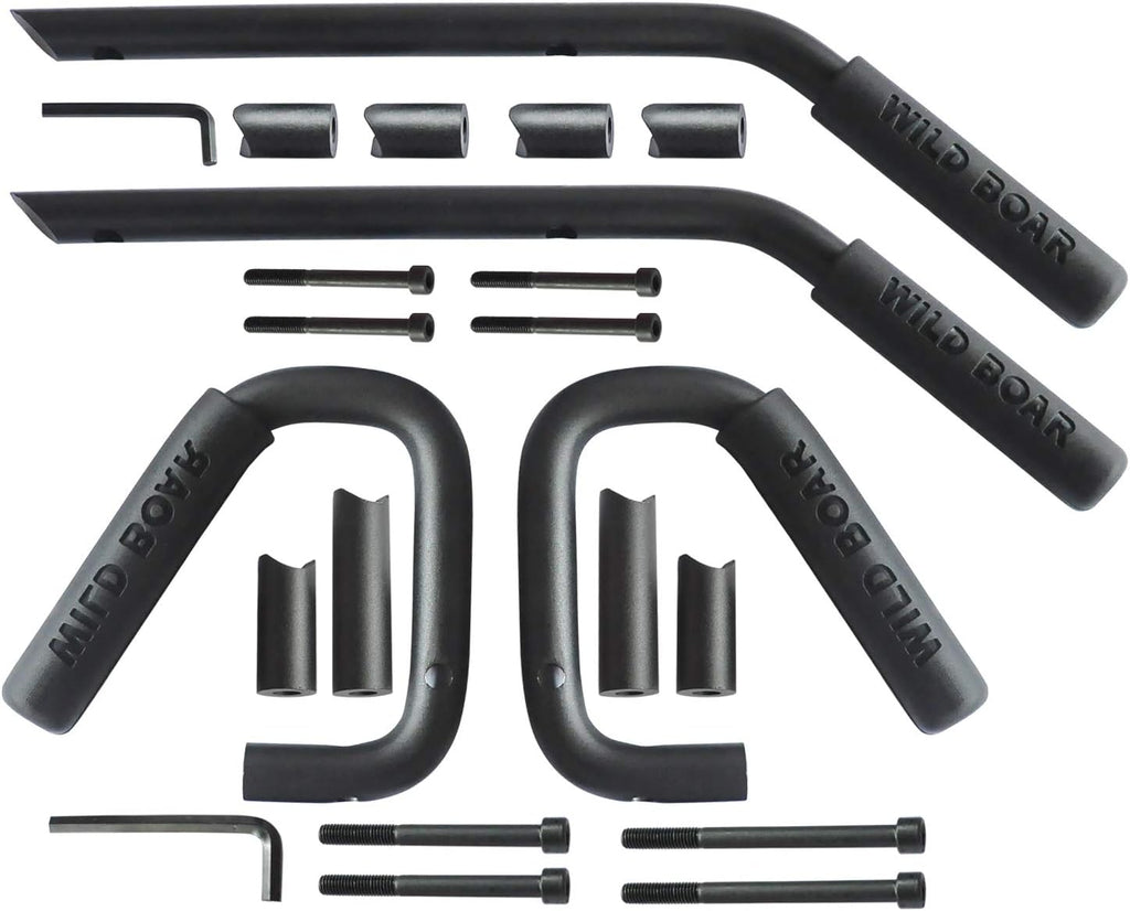 Red Pack of 2 Steel Grab Handle Kit for Jeep Wrangler JK JKU 4 Doors E4847