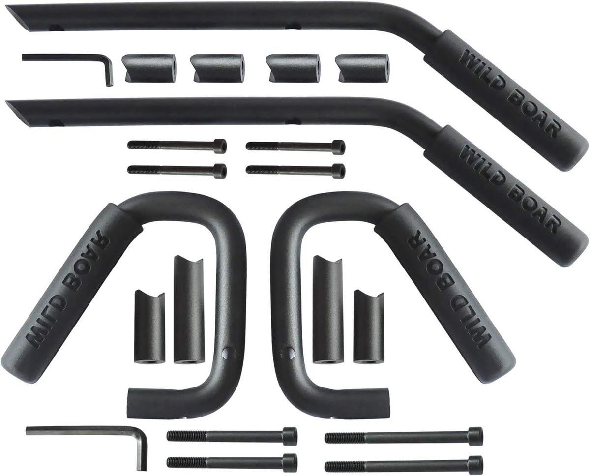 Red Pack of 2 Steel Grab Handle Kit for Jeep Wrangler JK JKU 4 Doors E4847
