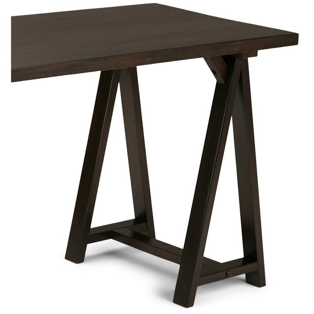 Solid Wood Writing Desk in Dark Chestnut Brown U5560