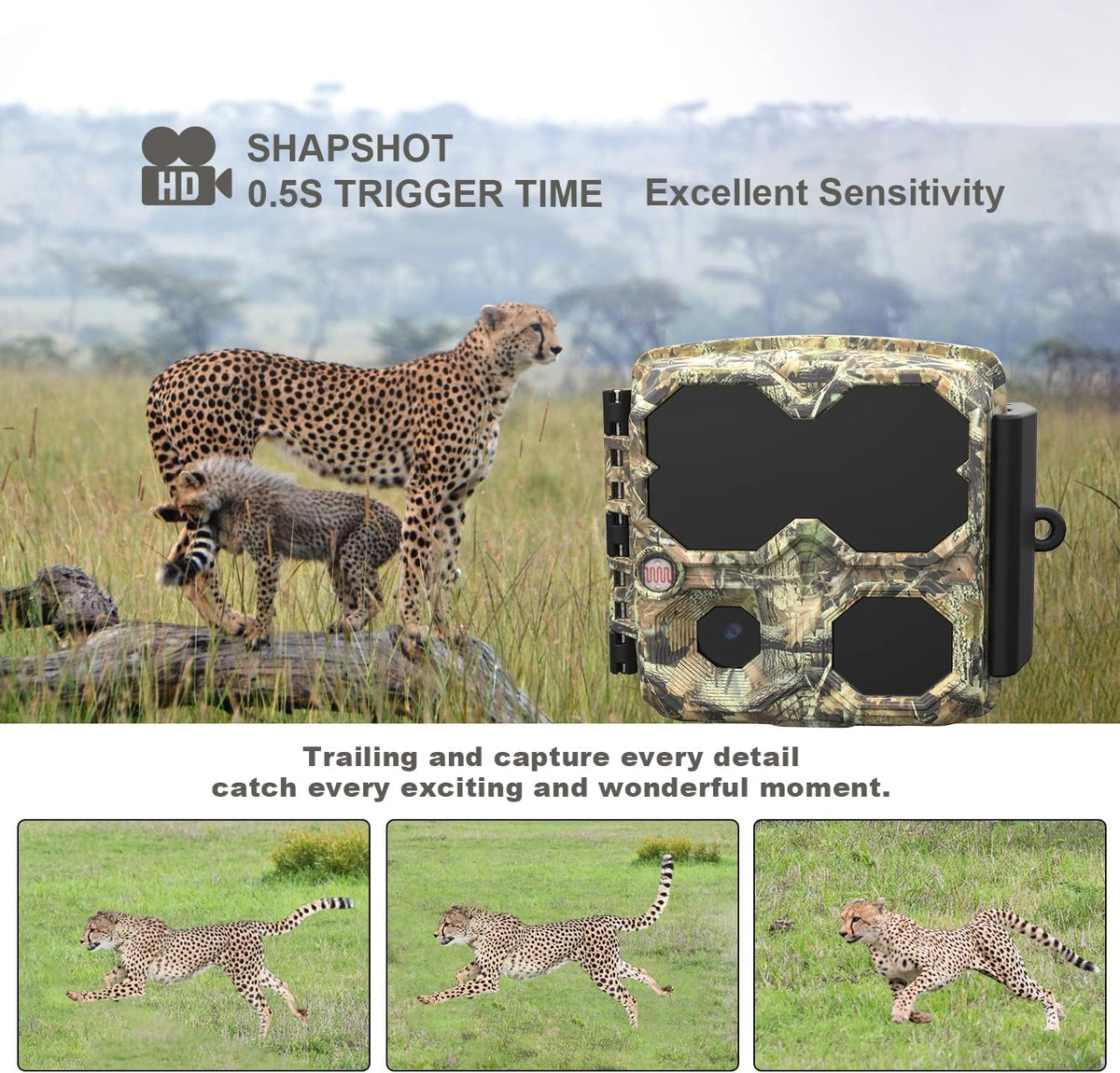 Pack of 2 Mini 12MP 1080P Waterproof Game Camera with Night Vision Motion Activated Video Cam D5052