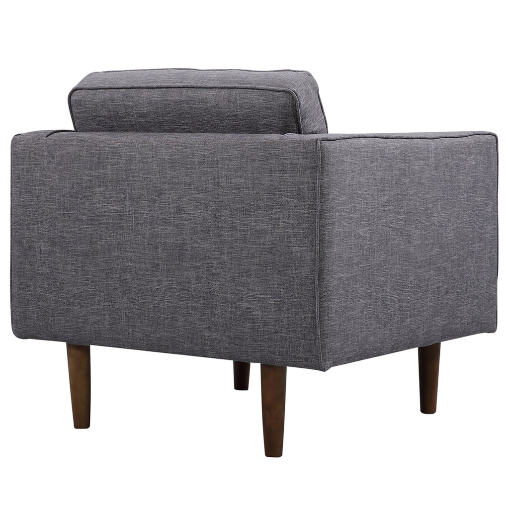Gray Fabric Button Tufted Back Chair with Track Arms S394005