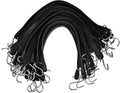 Natural Rubber Bungee Cords with Hooks 15" Pack of 50 H88821