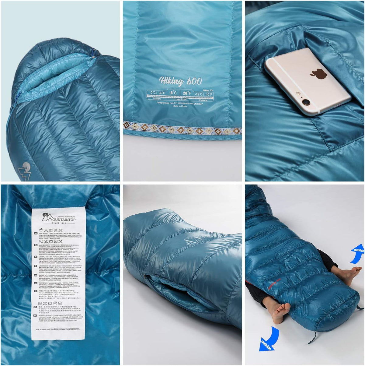 650 Fill Power Duck Down Mummy Sleeping Bag F138792