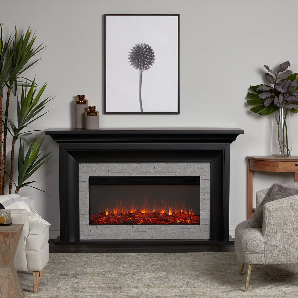 White Electric Mantel Fireplace R48301