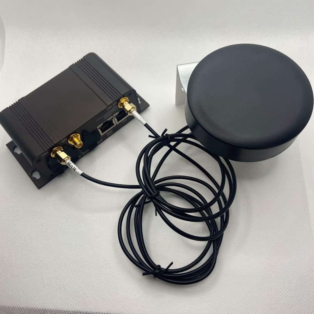 5G LTE Puck Antenna MIMO Omni-Directional with Dual-Diversity SMA Male Connectors with 15′ Cables, Pack of 2 B443806