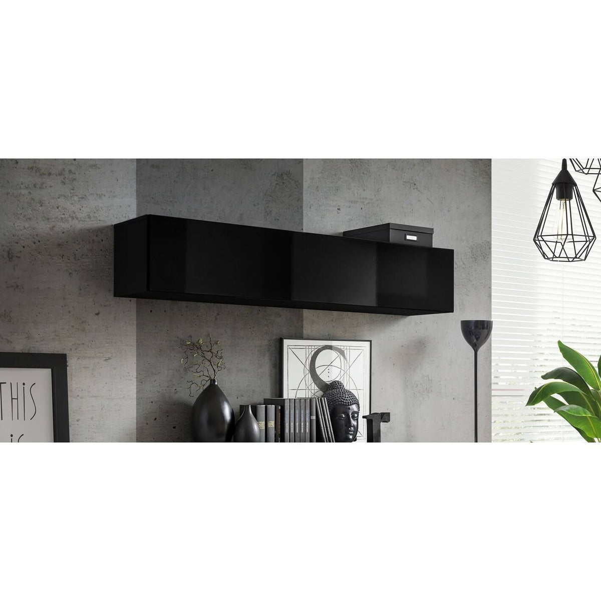 White Wall-Mounted Shelf Cabinet O135