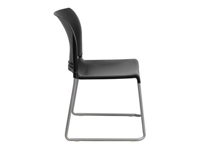 Black 5 Pk. Stack Chair with Sled Base A740005