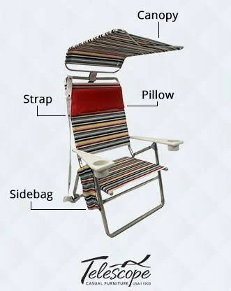 Classic Stripe High Boy Beach Chair Q375