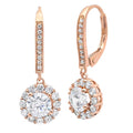 18K Rose Gold Diamond Earrings A1058