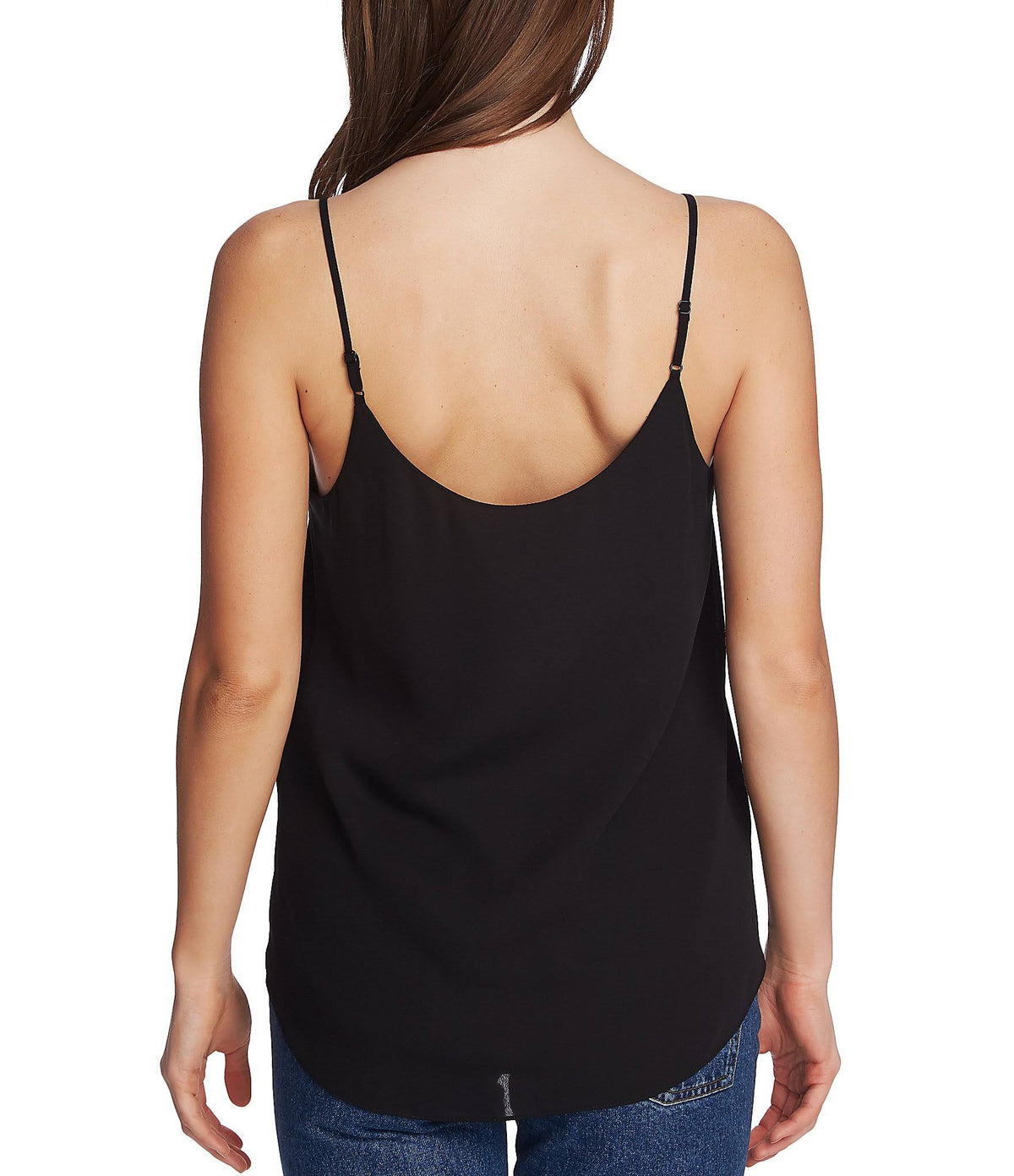 Rich Black Chiffon V Neck Camisole Top M956804